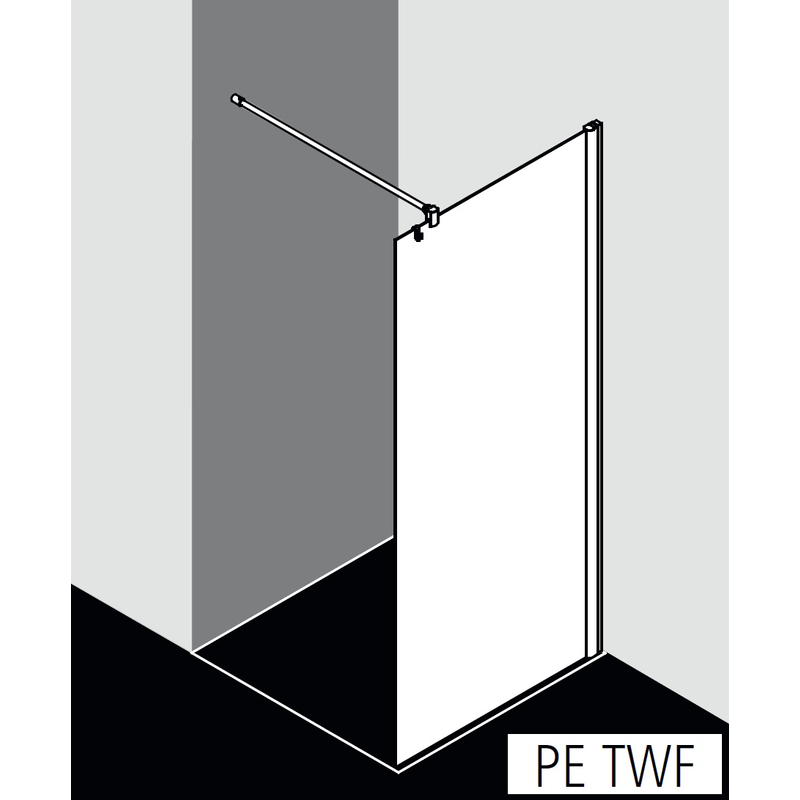 Zástěna Walk-In Wall Kermi Pega PETWF stříbrná vysoký lesk, čiré ESG sklo s úpravou 90 x 200 cm