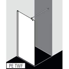 Zástěna Walk-In Wall Kermi Pega PETWF stříbrná vysoký lesk, čiré ESG sklo s úpravou 90 x 200 cm