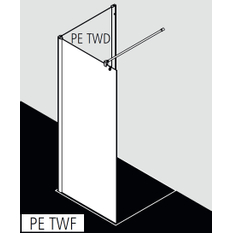 Zástěna Walk-In Wall Kermi Pega PETWF stříbrná vysoký lesk, čiré ESG sklo s úpravou 90 x 200 cm