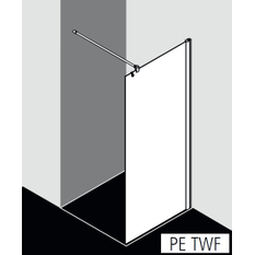 Zástěna Walk-In Wall Kermi Pega PETWF stříbrná vysoký lesk, čiré ESG sklo s úpravou 90 x 200 cm