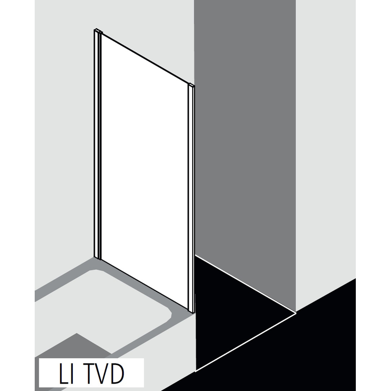 Zkrácená boční stěna na vanu Kermi Liga LITVD stříbrná vysoký lesk, čiré ESG sklo 75 x 160 cm