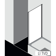 Zkrácená boční stěna na vanu Kermi Liga LITVD stříbrná vysoký lesk, čiré ESG sklo 90 x 160 cm