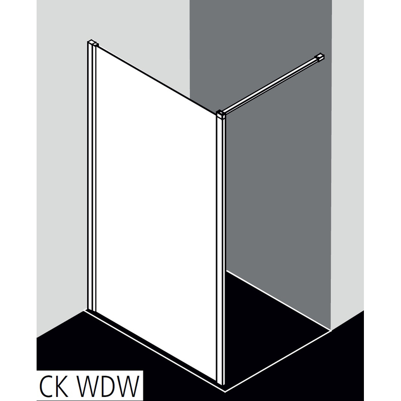 Zástěna Walk-in Wall se stěnovou nebo stropní vzpěrou Kermi Cada XS CKWDW bílá, čiré ESG sklo s úpravou CADAclean 100 x 200 cm