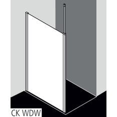 Zástěna Walk-in Wall se stěnovou nebo stropní vzpěrou Kermi Cada XS CKWDW bílá, čiré ESG sklo s úpravou CADAclean 100 x 200 cm