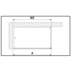 Zástěna Walk-in Wall se stěnovou nebo stropní vzpěrou Kermi Cada XS CKWDW bílá, čiré ESG sklo s úpravou CADAclean 100 x 200 cm