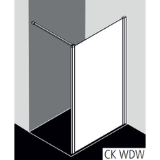 Zástěna Walk-in Wall se stěnovou nebo stropní vzpěrou Kermi Cada XS CKWDW bílá, čiré ESG sklo s úpravou CADAclean 100 x 200 cm