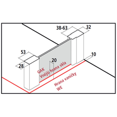 Zástěna Walk-in Wall se stěnovou nebo stropní vzpěrou Kermi Cada XS CKWDW bílá, čiré ESG sklo s úpravou CADAclean 100 x 200 cm