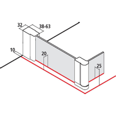 Zástěna Walk-in Wall s otočným křídlem Kermi Cada XS CKTFL levá stříbrná vysoký lesk, Serigrafie ESG sklo s úpravou CADAclean 90 x 200 cm