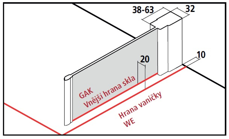 Stěna boční Kermi Cada XS CKTWR pravá stříbrná vysoký lesk, Serigrafie ESG sklo s úpravou CADAclean 75 x 200 cm