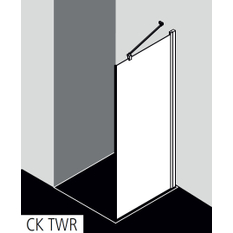 Stěna boční Kermi Cada XS CKTWR pravá stříbrná vysoký lesk, Serigrafie ESG sklo s úpravou CADAclean 75 x 200 cm