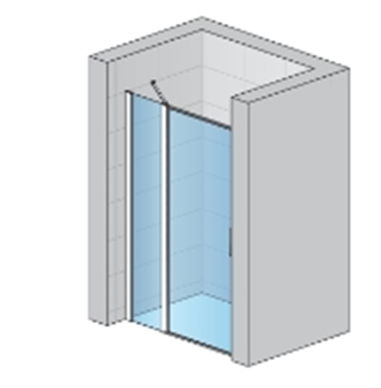 Jednokřídlé dveře Ronal Divera s pevnou stěnou v rovině 1000 x 2000 mm, černá matná/sklo Screen