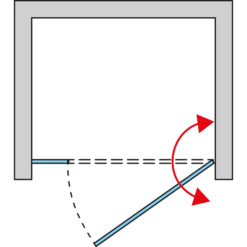 Jednokřídlé dveře Ronal Divera s pevnou stěnou v rovině 1000 x 2000 mm, černá matná/sklo Screen