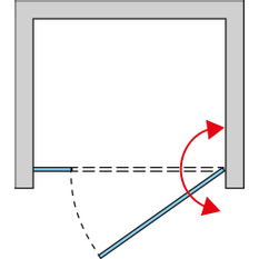 Jednokřídlé dveře Ronal Divera s pevnou stěnou v rovině 1000 x 2000 mm, černá matná/sklo Screen