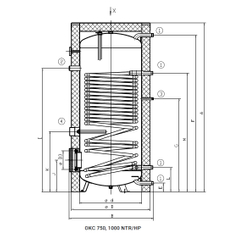 Ohřívač nepřímotopný Dražice OKC 750 NTR/HP stacionární, vhodný k tepelnému čerpadlu