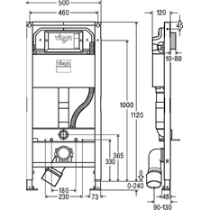 Modul WC Viega Prevista 8522 1120X500mm, ocel/antracit