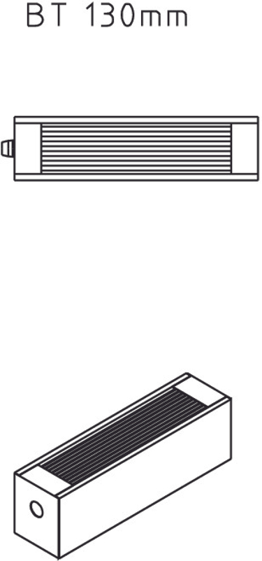 Konvektor Kermi Kompakt Ventil KKV13 100 x 2000 mm, 1286W, bílá, s mřížkou, připojení boční vlevo