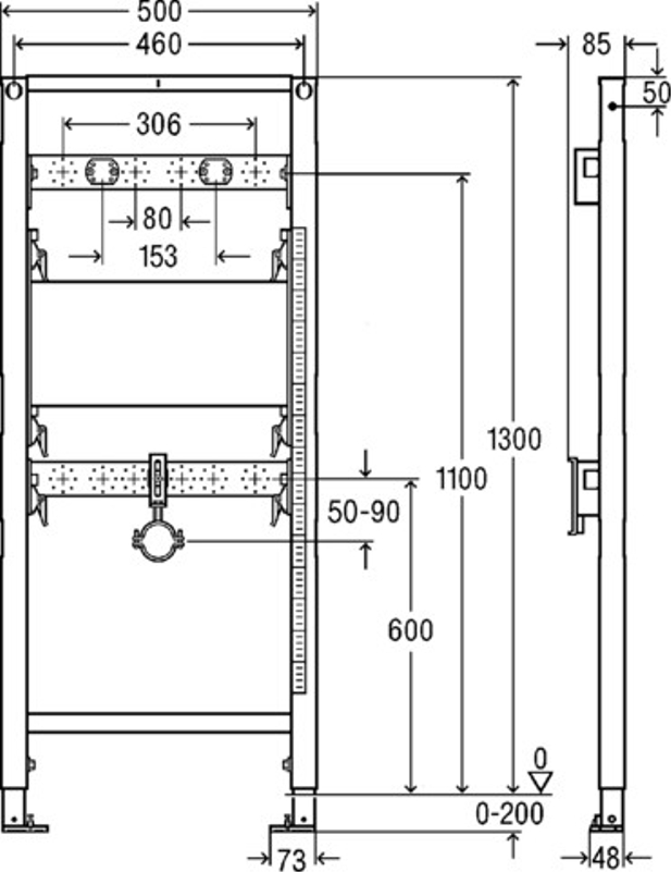 Prvek pro výlevku Viega Prevista Dry 8540.33 1300 x 500