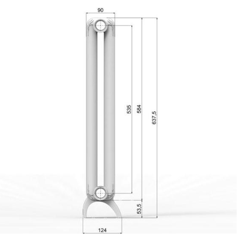 Těleso článkové Lipovica Tribeca 235 12 článků, 376 W, 600 mm, bílá RAL 9010