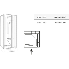 Sprchový box Ravak ASBP3 90x90, bílá+pearl ( 4 díly)