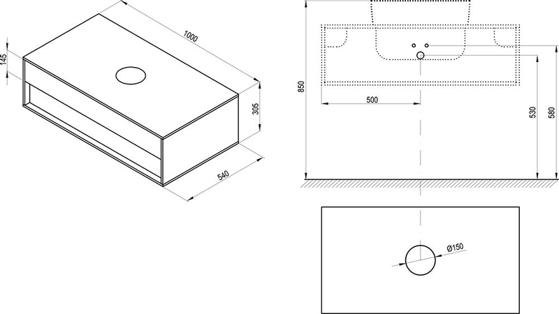 Skříňka pod umyvadlo Ravak SD Step 100 bílá/dub