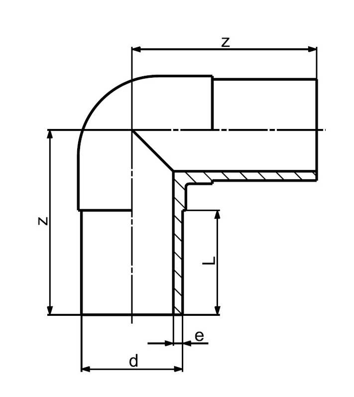 Elektrokoleno 90° Wavin PE100, svařování na tupo, SDR17, d 125