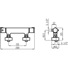 Sprchová termostatická baterie Novaservis Metalia 54 chrom