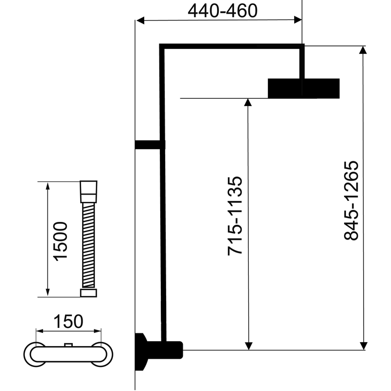 Sprchová souprava + sprchová termostatická baterie Novaservis Metalia 54