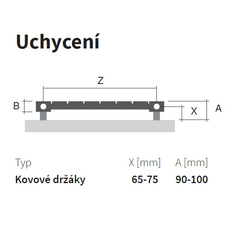 Těleso topné designové Isan Collom Uni 1800 x 602 mm, 1356 W, kombi + klasické připojení, sněhově bílá RAL 9016