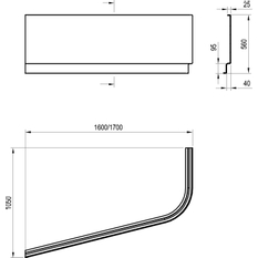 Panel vanový Ravak Chrome 170x105 L