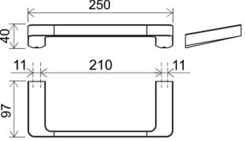 Držák ručníků Ravak 10° TD 300.00 TD 300.20BL 250 mm, černá