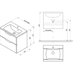 Skříňka pod umyvadlo Ravak SD Classic II 70 bílá/šedá