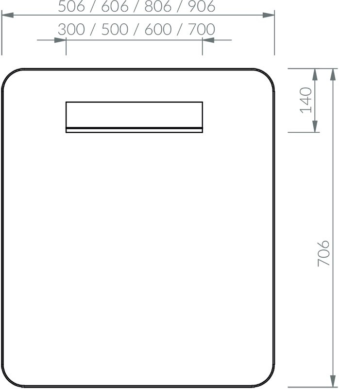 Zrcadlo Ravak Strip 50x70 s osvětlením, bílá