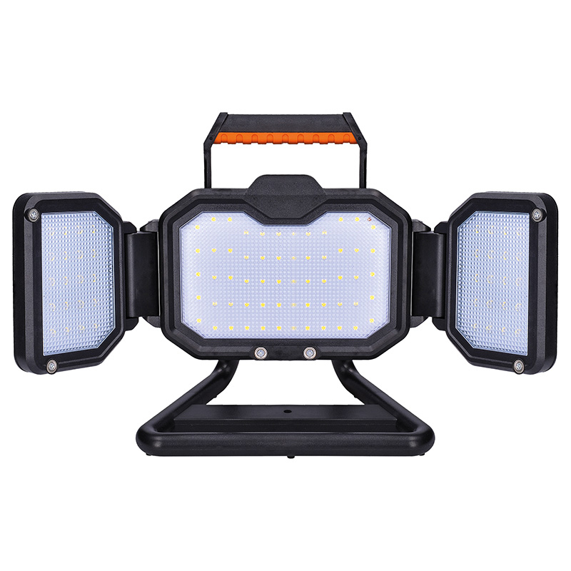 Solight LED reflektor 30W, přenosný, nabíjecí, 3000lm, oranžovo-černý