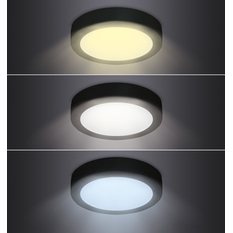 Solight LED mini panel CCT, přisazený, 18W, 1530lm, 3000K, 4000K, 6000K, kulatý, černá barva