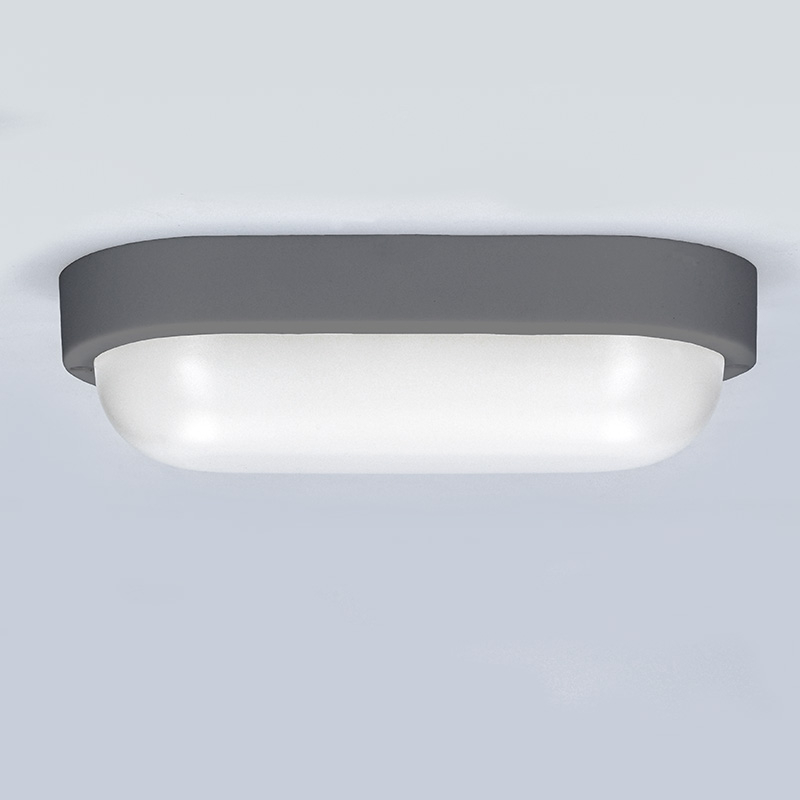 Solight LED venkovní osvětlení oválné, 13W, 910lm, 4000K, IP54, 21cm, šedá barva