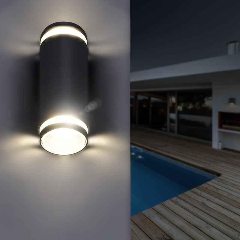 Solight LED venkovní nástěnné osvětlení Potenza, 2x GU10, černá