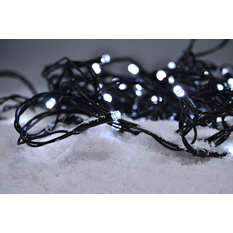 Solight LED vánoční řetěz, 3m, 20xLED, 3x AA, bílé světlo, zelený kabel