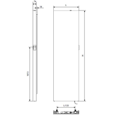 Radiátor Kermi E-Panel Plan vertikální P2E 10 1800 x 500 mm, 1250 W, regulátor vpravo se zástrčkou, bílá