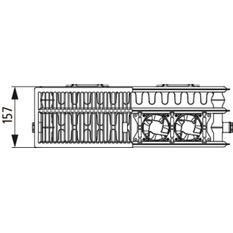 Radiátor Kermi Line Kompakt x-flair 405 x 805 mm, 560 W, bílá (pro tepelná čerpadla)