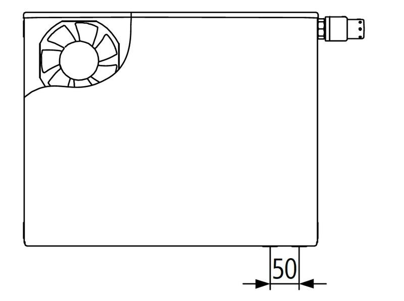 Radiátor Kermi Line-V x-flair PLV 22 levý 605 x 1005 mm, 703 W, bílá (pro tepelná čerpadla)