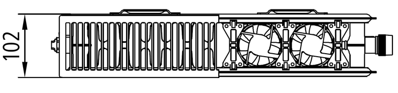 Radiátor Kermi Line-V x-flair PLV 22 levý 605 x 1005 mm, 703 W, bílá (pro tepelná čerpadla)