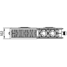 Radiátor Kermi Line-V x-flair PLV 22 levý 605 x 1005 mm, 703 W, bílá (pro tepelná čerpadla)