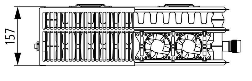 Radiátor Kermi Line-V x-flair PLV 33 levý 605 x 1205 mm, 1072 W, bílá (pro tepelná čerpadla)