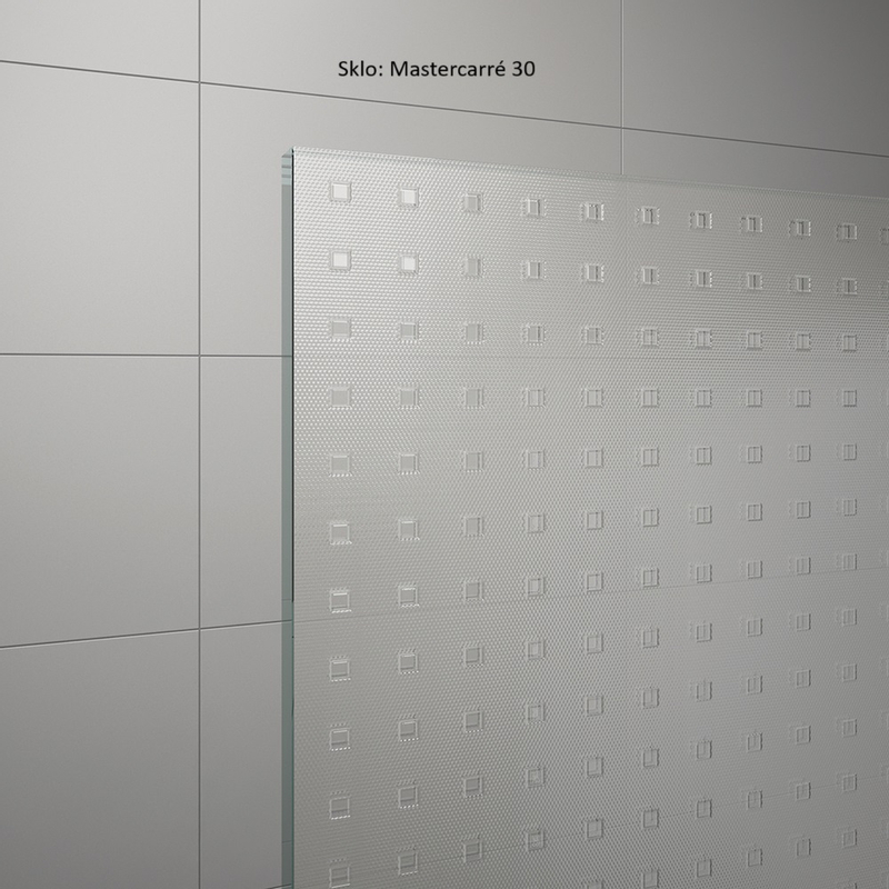 Montážní set Ronal Top - Line S - s krátkou otočnou stěnou v 90° Atyp na zaměření 200 - 600 x výška do 2000 mm, matný elo x /sklo Mastercarré