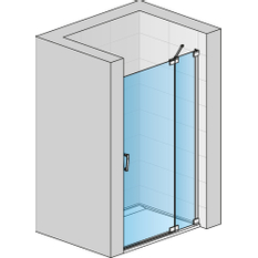 Jednokřídlé dveře Ronal Cadura s pevnou stěnou v rovině - panty vpravo / 1 strana rohového vstupu 750 x 2000 mm, zlatá/sklo Screen