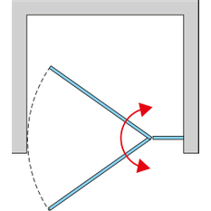 Jednokřídlé dveře Ronal Cadura s pevnou stěnou v rovině - panty vpravo / 1 strana rohového vstupu 800 x 2000 mm, černá matná/sklo čiré