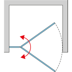 Jednokřídlé dveře Ronal Cadura s pevnou stěnou v rovině - panty vlevo / 1 strana rohového vstupu 750 x 2000 mm, zlatá/sklo Shade