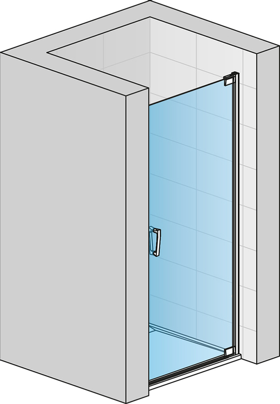 Jednokřídlé dveře Ronal Cadura - panty vpravo / 1 strana rohového vstupu 700 x 2000 mm, zlatá/sklo čiré