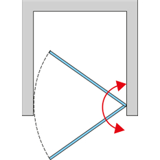 Jednokřídlé dveře Ronal Cadura - panty vpravo / 1 strana rohového vstupu 700 x 2000 mm, zlatá/sklo Screen