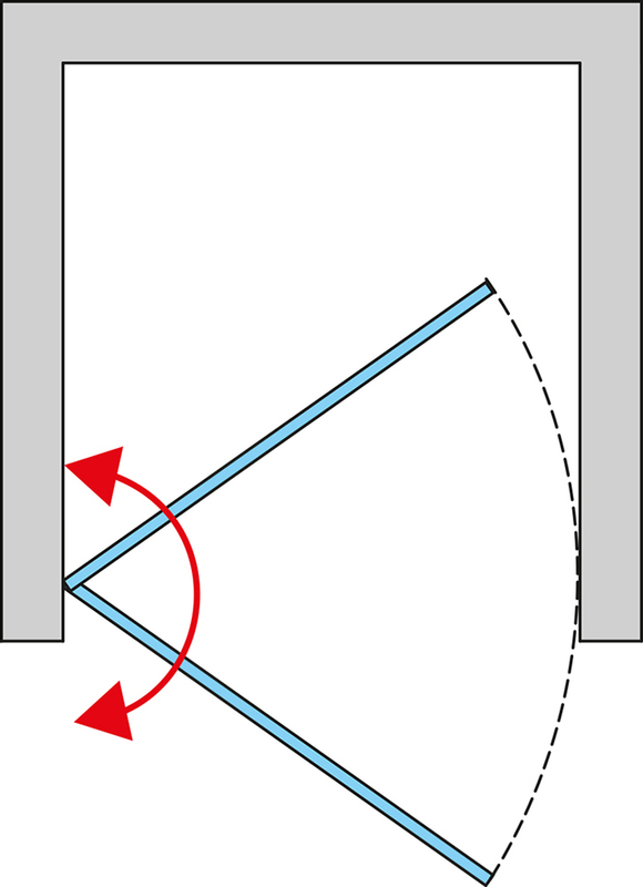 Jednokřídlé dveře Ronal Cadura - panty vlevo / 1 strana rohového vstupu 1000 x 2000 mm, černá matná/sklo čiré